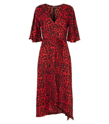 Red Leopard Print Dress